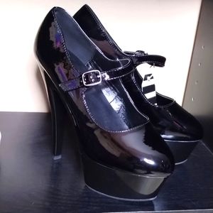 27. Pleaser KISS-280 Heel Black Patent Mary Jane Platform Heel Size 9